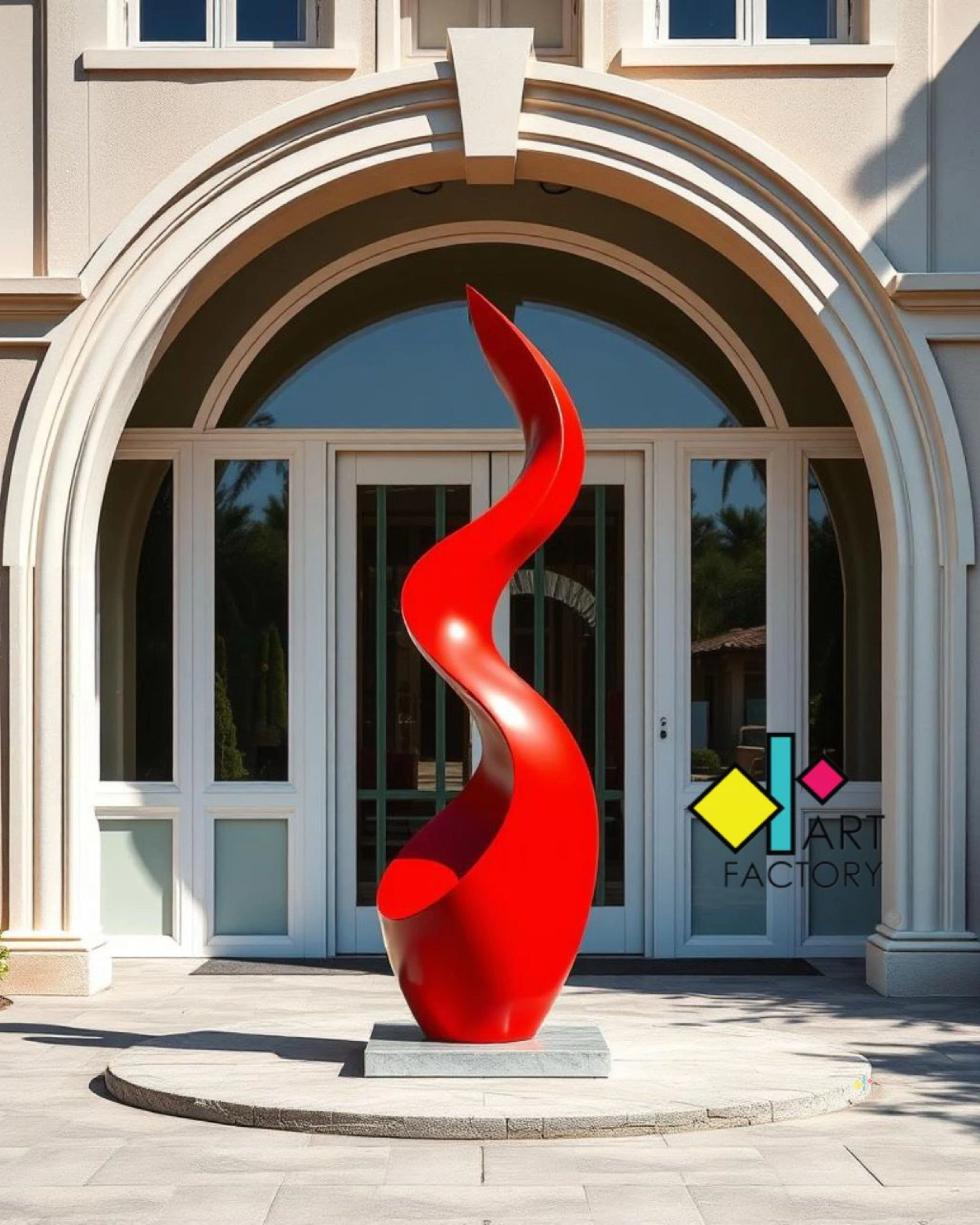 Crimson Ribbon of Modern Abstract Artistic Expression